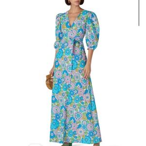Dodo Bar Or Printed Floral Kate Maxi Wrap Dress Boho Retro XS
